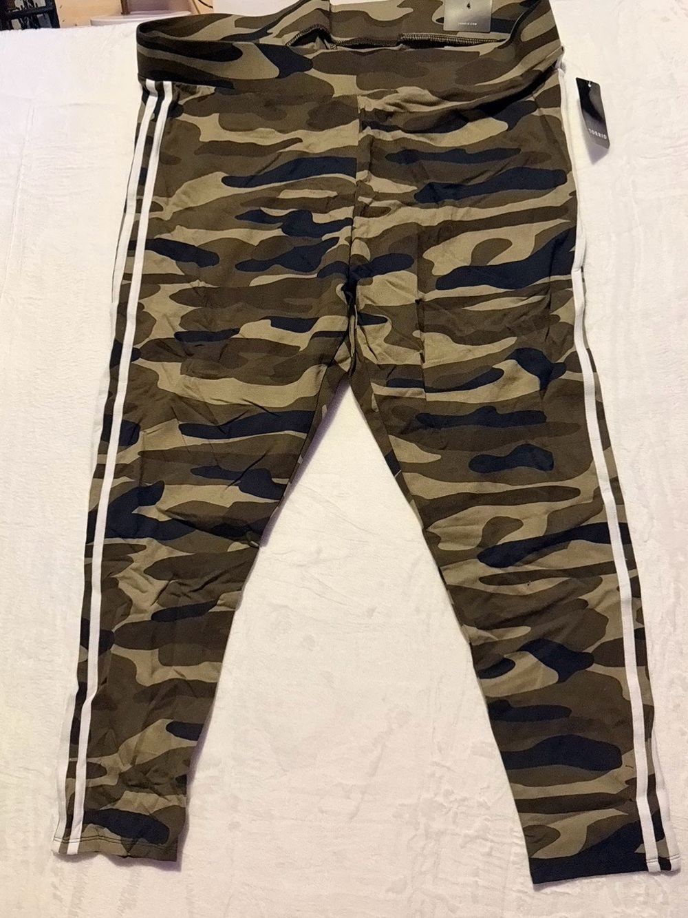 Camouflage Woman’s leggings with Side Stripes - 3x